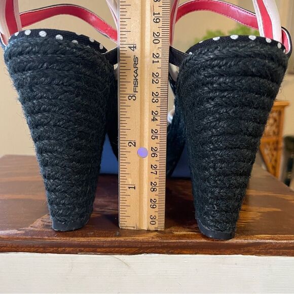 Poetic License Fancy Me Block Platform Heels Black Tan Red White Floral US 6 - Picture 8 of 15